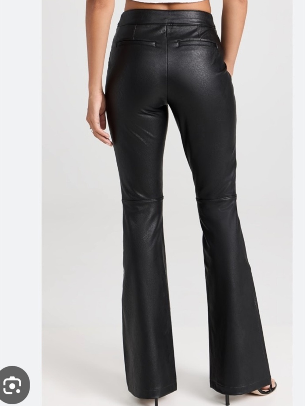 NWT Spanx Faux Leather-Like Flare Pants Black Women's Size XL - Picture 3 of 6